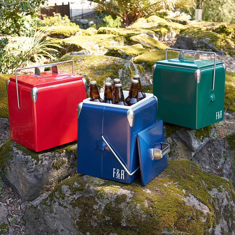 Green Vintage Metal Cooler by Foster and Rye