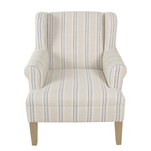 HomePop Emerson Rolled Arm Accent Chair - Blue Calypso Stripe