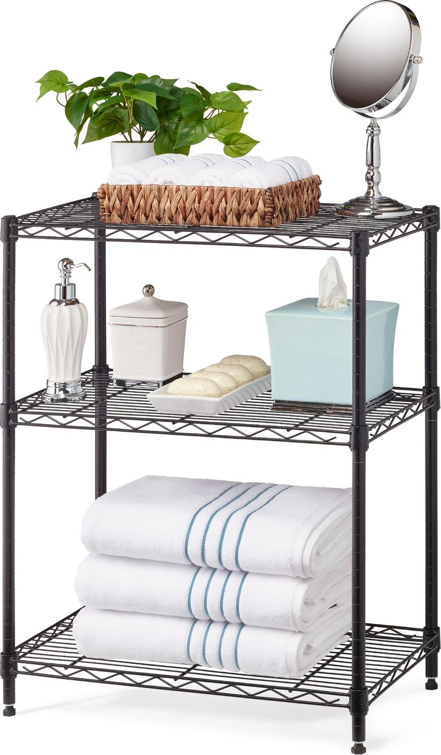 HSS 6 Tier Freestanding Convertible Wire Shelf Unit 23.2 x13.4 x59 Black Capacity 750 lbs