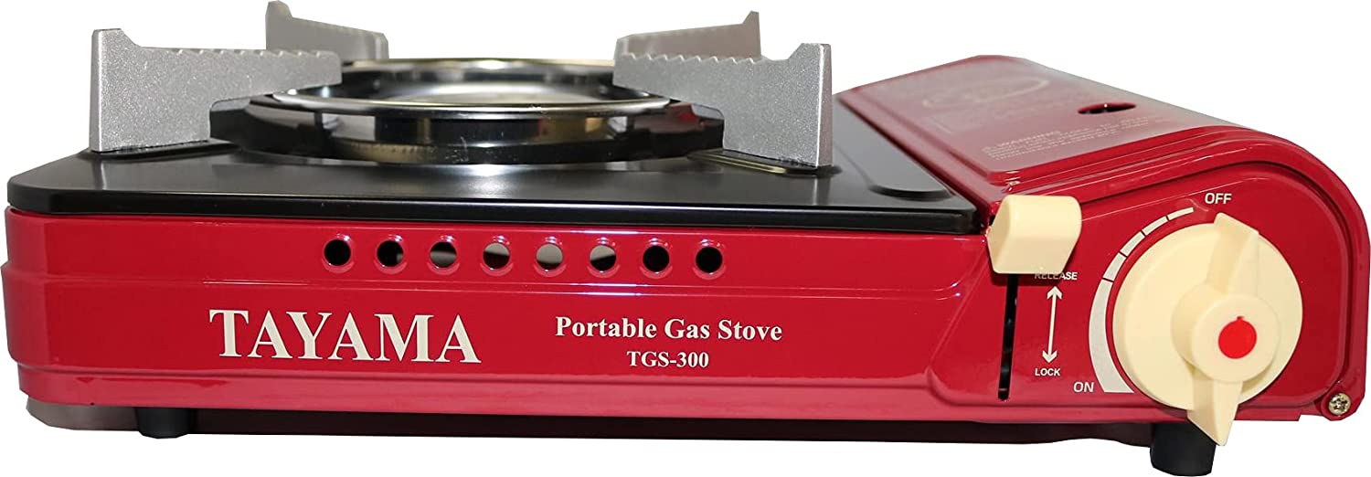 Tayama TGS-300 13 in. Portable Butane Gas Stove&#44; Red