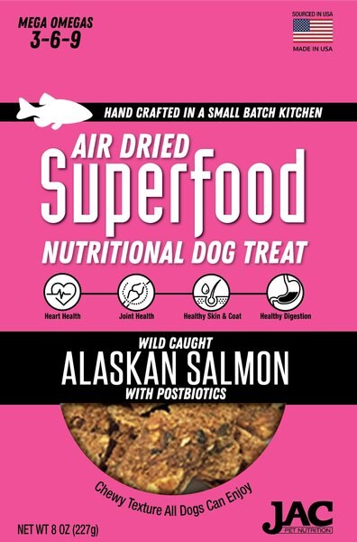 JAC Pet Nutrition Superfood Wild-Caught Alaskan Salmon Dehydrated Dog Treats