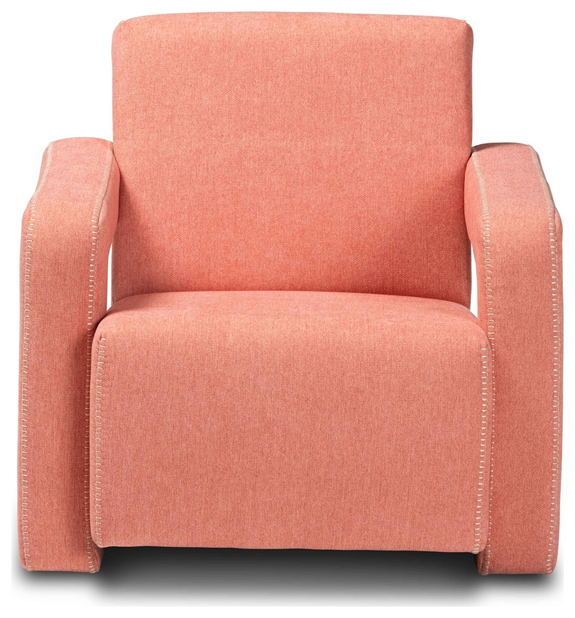 Modern Contemporary Light Red Fabric Upholstered Armchair   Contemporary   Armchairs And Accent Chairs   by Imtinanz  LLC  Houzz