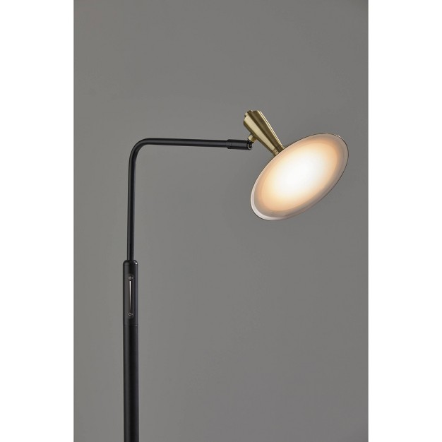 Lucas Floor Lamp includes Led Light Bulb Black Adesso