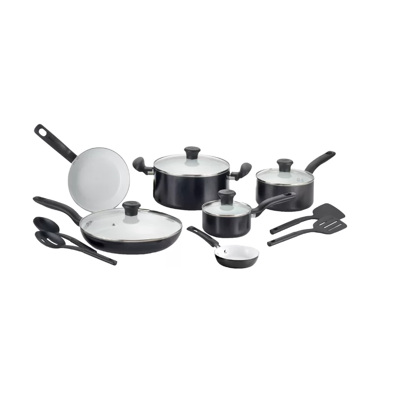 T-Fal Initiatives 14 Piece Aluminum Non Stick Cookware Set