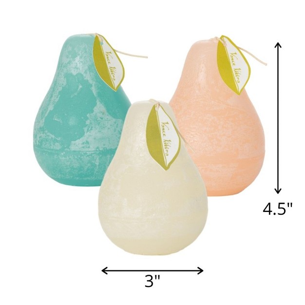 Sandy Beach Pear Candles Kit Set Of 3