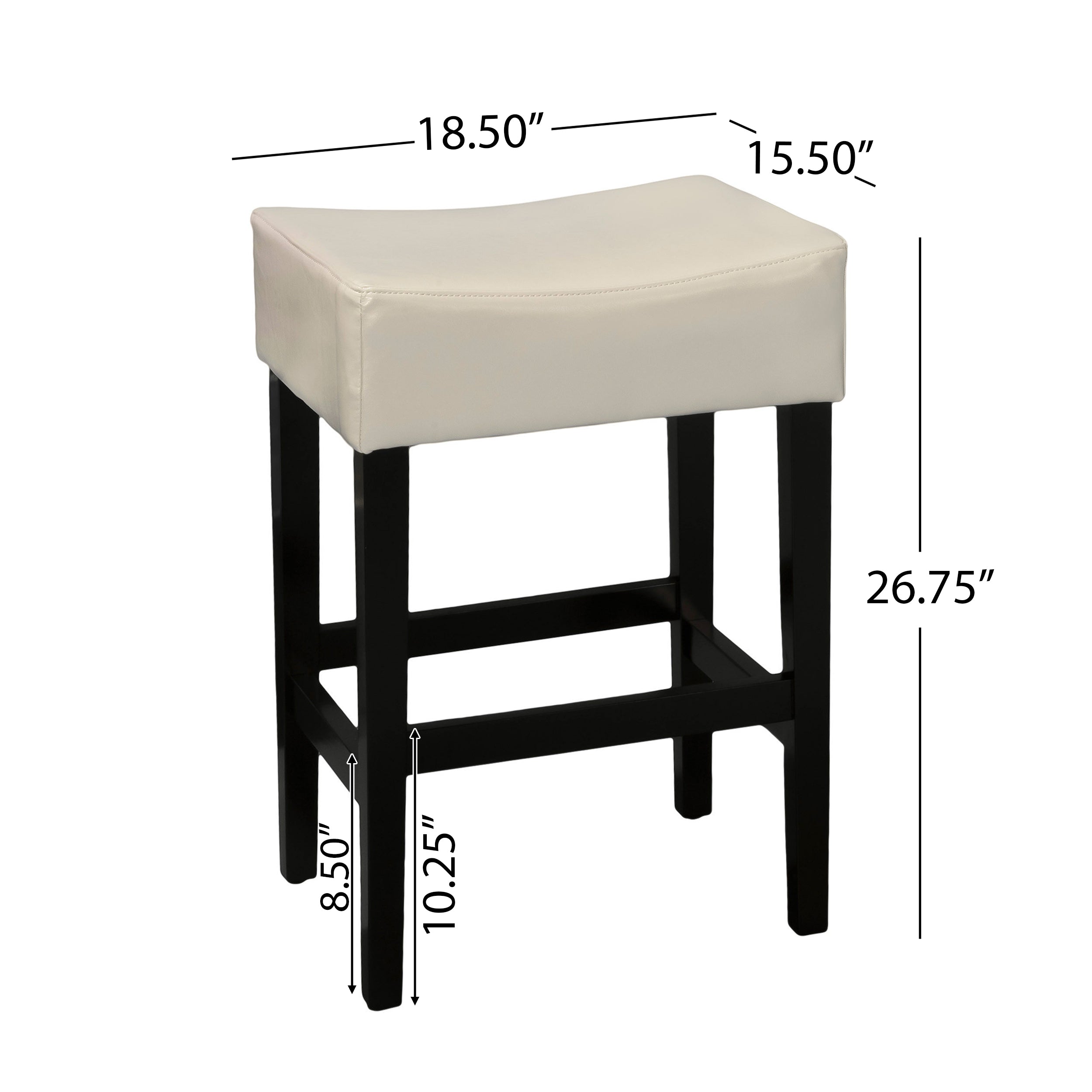 Duff 26-Inch Backless Leather Counter Stools (Set of 2)