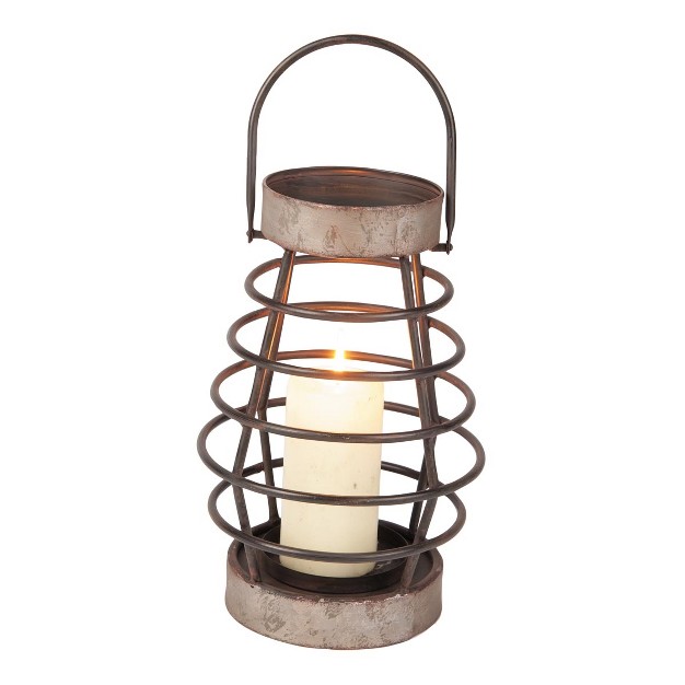 Rustic Cage Wire Metal Pillar Candle Holder Foreside Home amp Garden