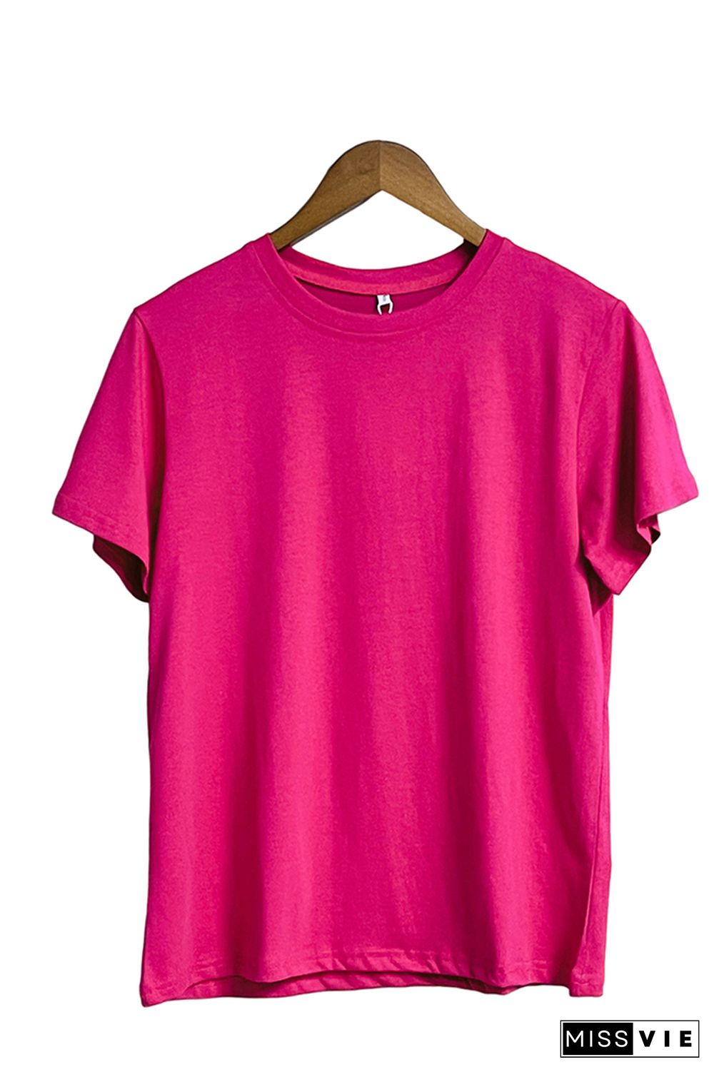 Solid Color O-neck Short Sleeve Tee Wholesale