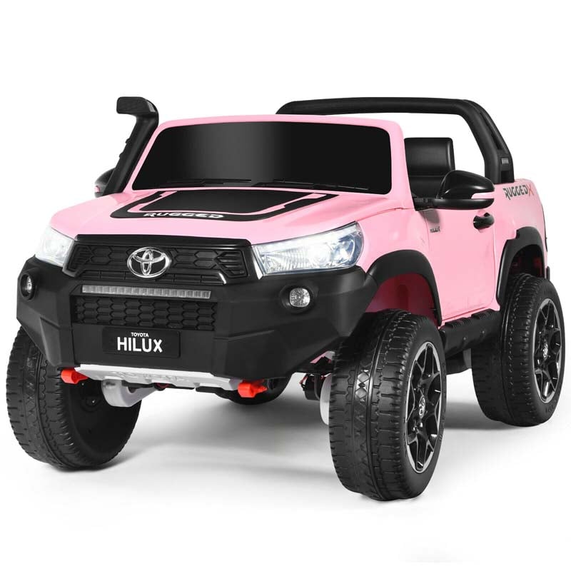 Licensed Toyota Hilux 2-Seater Kids Ride on Car 4WD 2x12V Battery Powered Riding Toy Truck with Remote