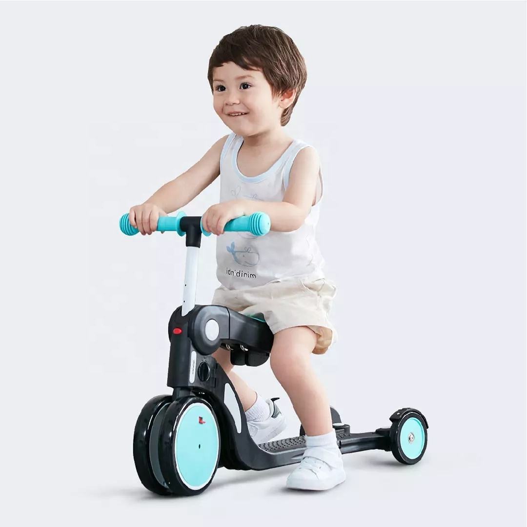 BEBEHOO 5 in 1 Multi Tricycle Kids Balance Bike Kick Scooter