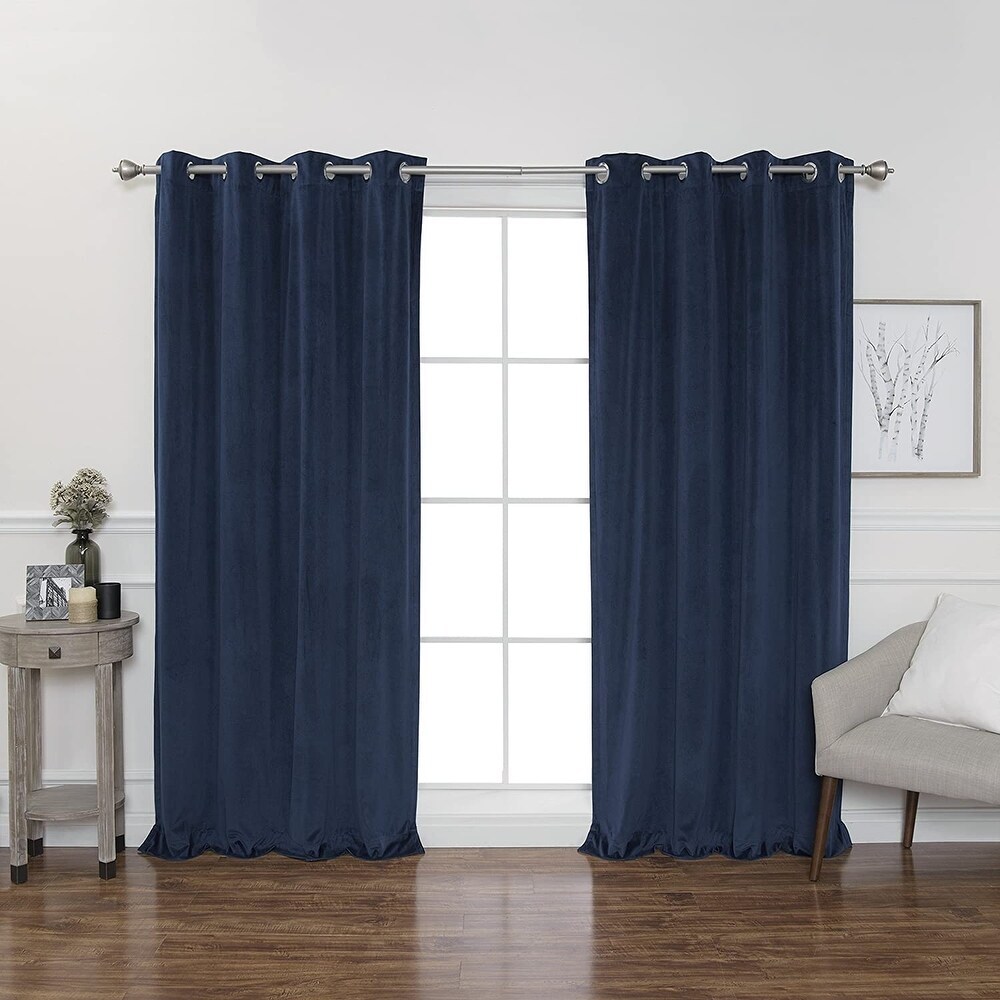 Luster Velvet Grommet Room Darkening Curtains   Stainless Steel Grommet Top (Single Panel)