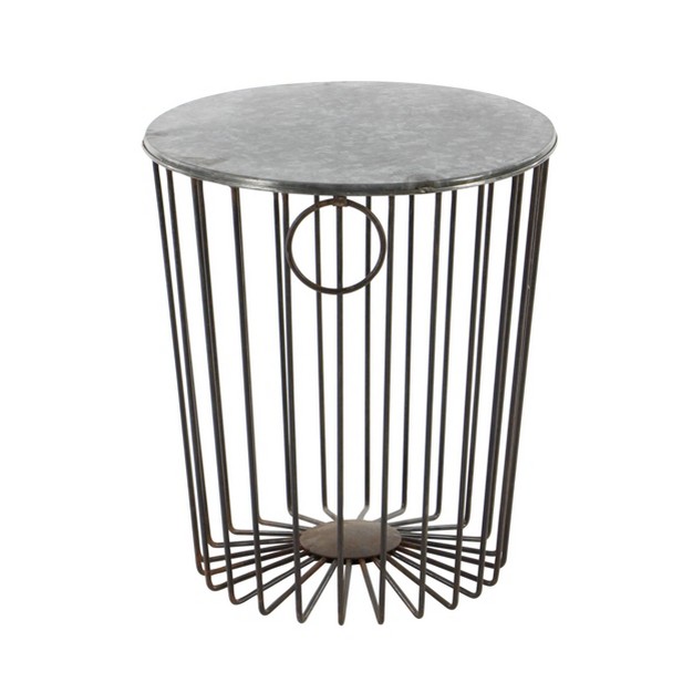 Metal Wire Stool Patio Accent Table Olivia amp May