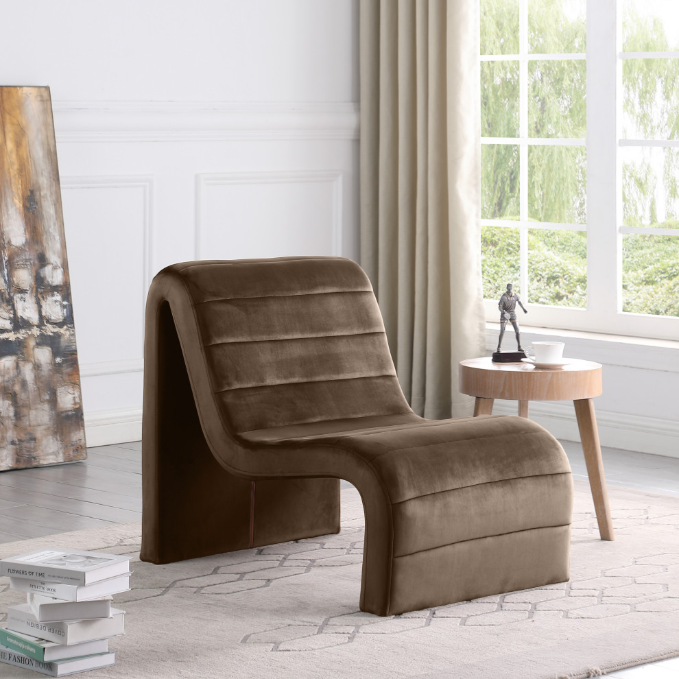 Ivy Velvet Accent Chair   Contemporary   Armchairs And Accent Chairs   by Meridian Furniture  Houzz