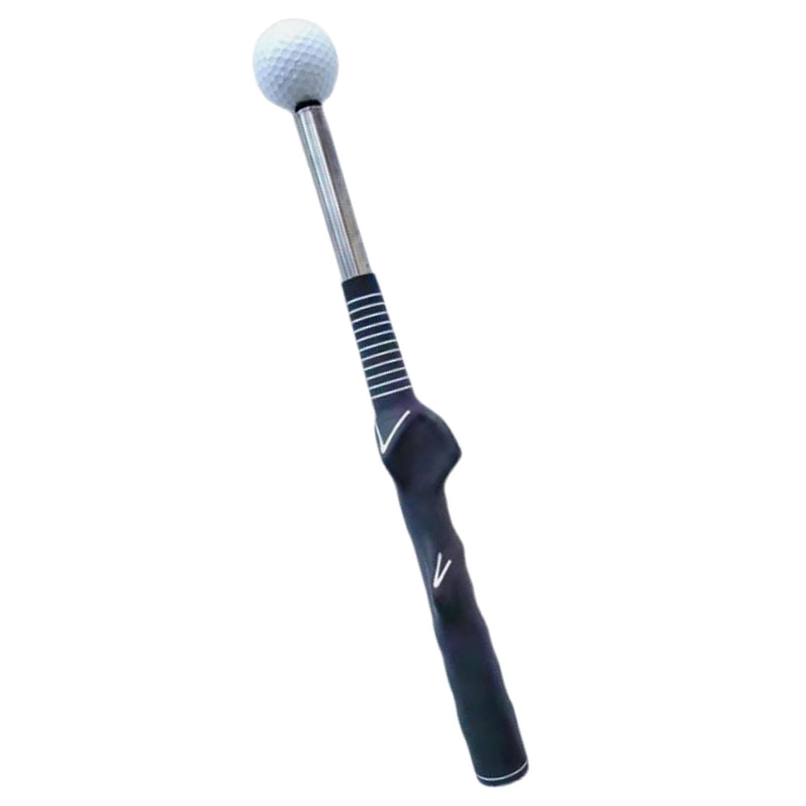 Telescopic Warm Up Sticks Practice Beginner Equipment Golf Swing Trainer Aid Black Left Hand