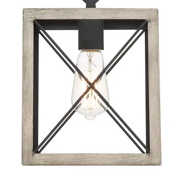 Acroma 1 Light 8In Linear Modern Farmhouse Rectangle Chandelier-UL Certified - N/A Shopping - The Best Deals on Chandeliers