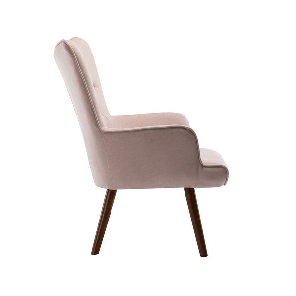 Porthos Home Harlem Accent Chair， Polyester Wingback， Wooden Legs