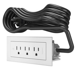 Legrand 6 ft. Cord 15 Amp 3-Outlet Radiant Furniture Power Strip White RD3RWH