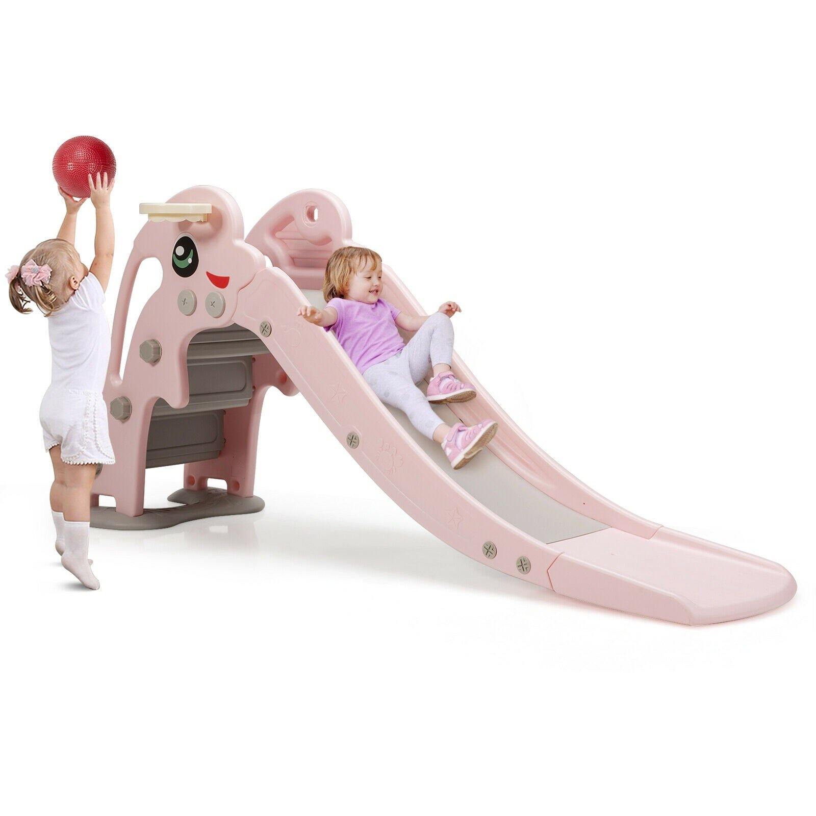 BABY JOY 3 in 1 Slide for Kids, Toddler Large Play Climber Slide PlaySet with Extra Long Slipping Slope