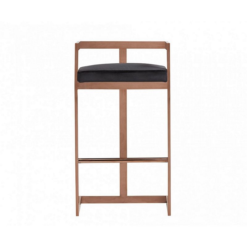 Bar Stool with Leatherette Padded Seat and Cantilever Base， Black and Gold