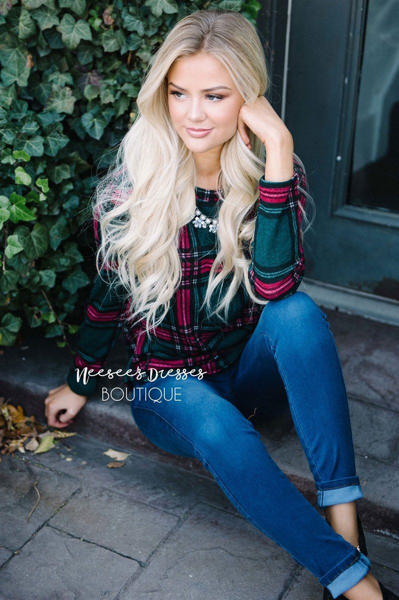 Cozy Plaid Long Sleeve Top