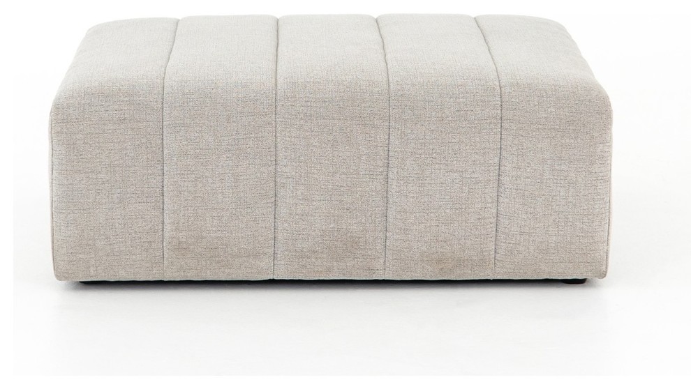 Langham Channel Tufted Square Ottoman   Transitional   Footstools And Ottomans   by Zin Home  Houzz