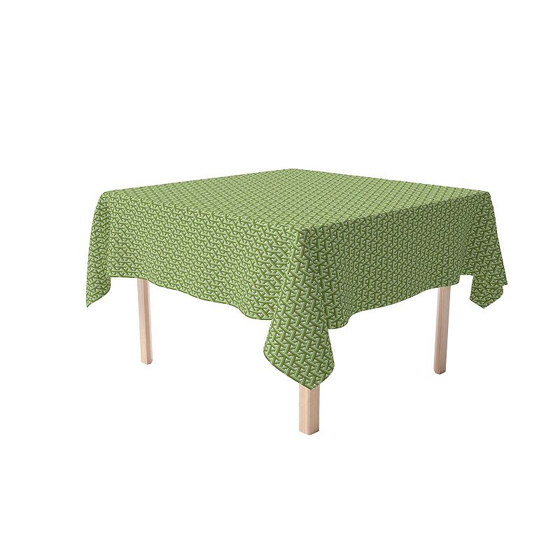 Square Tablecloth， 100% Polyester， 60x60， Intertwined Green Wicker