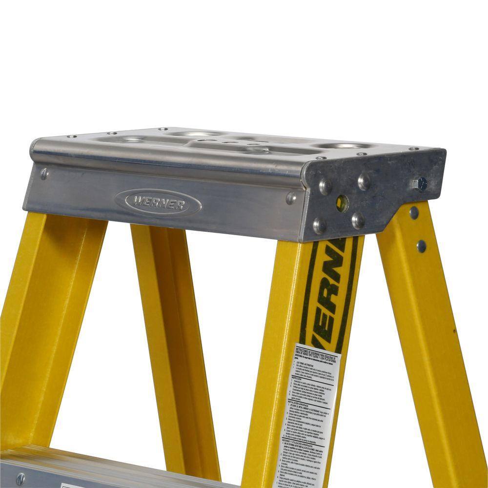 Werner 4 ft. Fiberglass Step Ladder with 375 lbs. Load Capacity Type IAA Duty Rating 7304