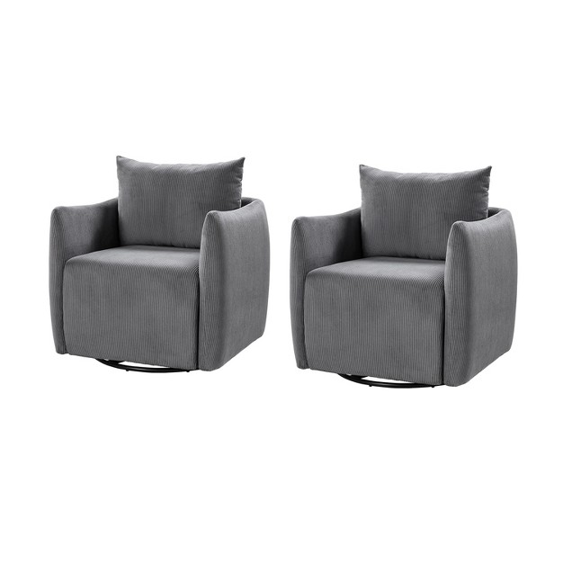 Angela 360 rotatable Swivel Barrel Chair set Of 2 artful Living Design