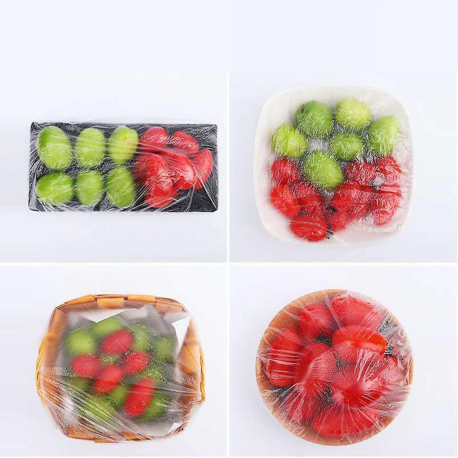 100PCS Disposable Food Storage Cover Elastic Food Wraps Harmless Transparent Wrap Food Cover for Household