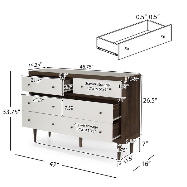 Nystrom 2 Piece Double Dresser and 4 Drawer Dresser Bedroom Set by Christopher Knight Home - - 37827511