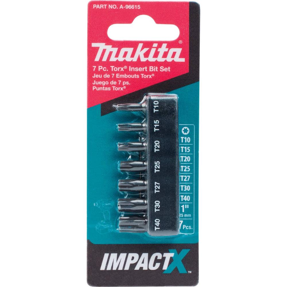 Impact X  7 Pc. Torx  1″ Insert Bit Set