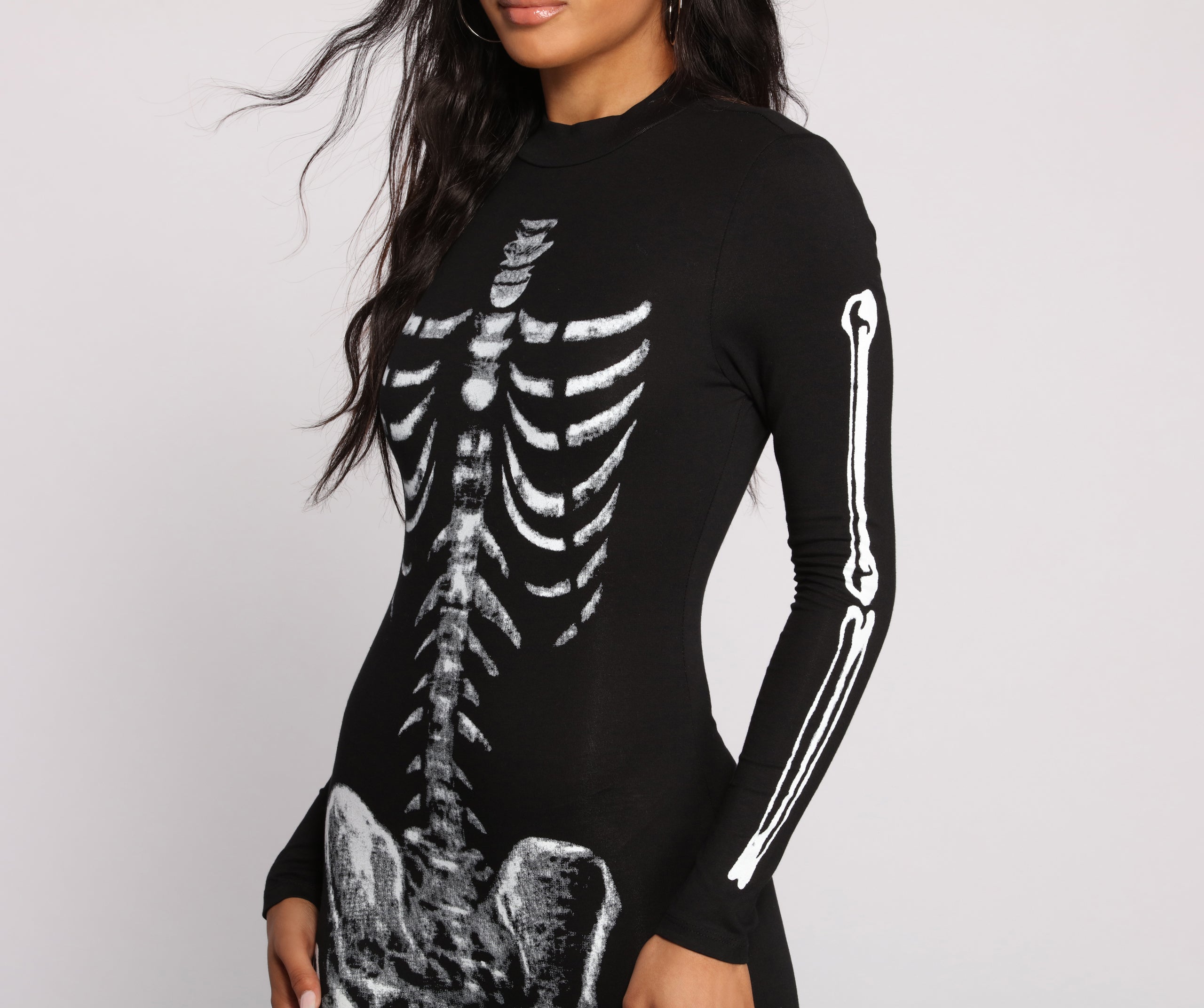 Bad to the Bone Skelton Knit Catsuit