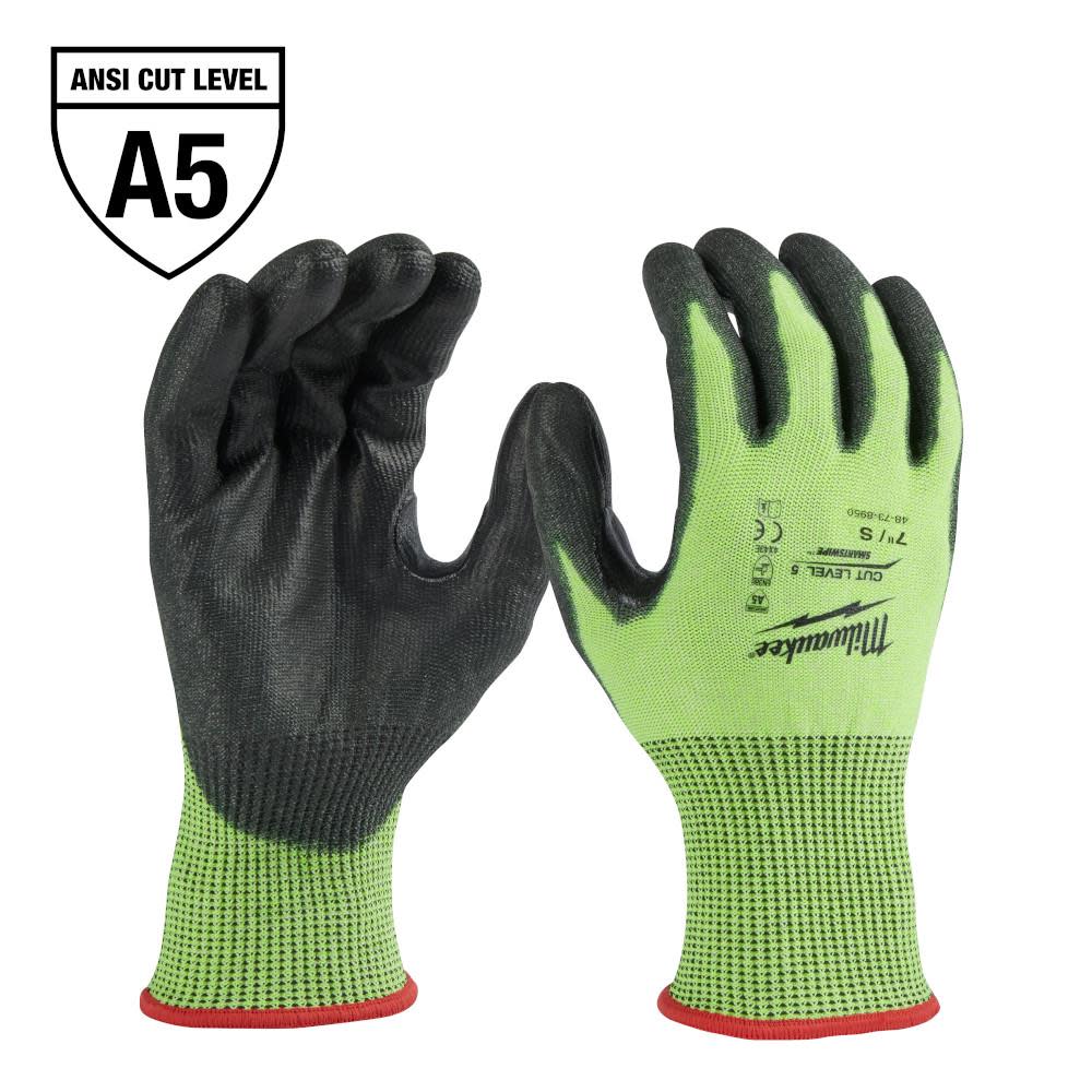 Milwaukee High Visibility Cut Level 5 Polyurethane Dipped Gloves 48-73-8950M910 from Milwaukee