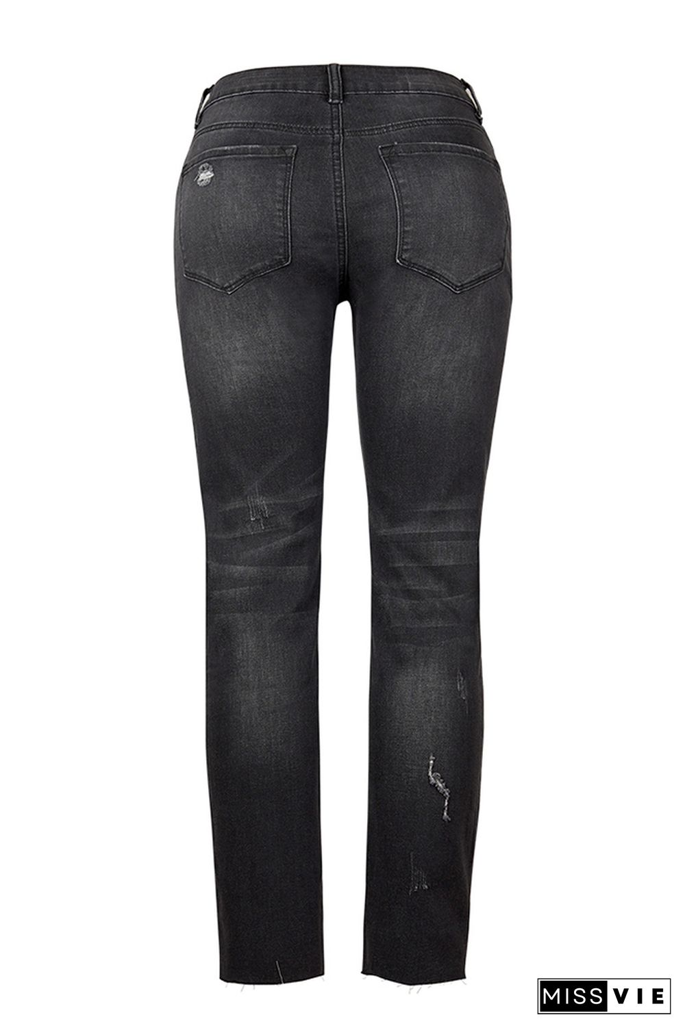 Mid Waist Split Side Skinny Jeans Wholesale Boutique