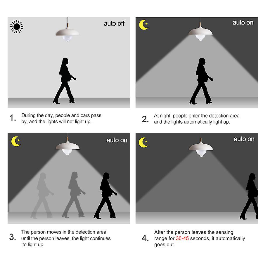 Led Bulb Pir And Light Sensor Infrared Radiation Safety Light