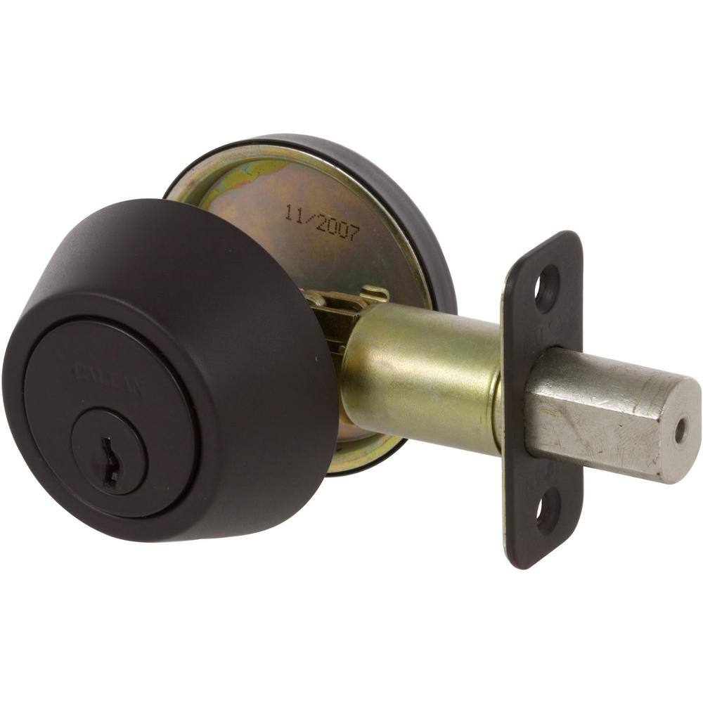 DELANEY HARDWARE Fairfield Classic Style Oil Rubbed Bronze Round Shape Entry Door Knob And Single Cylinder Deadbolt Keyed Alike KR3000