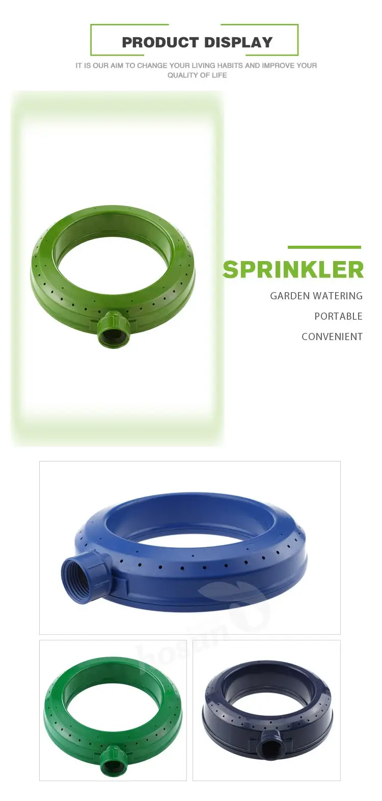 Garden Supplies 360 Degree Spraying Plastic Ring Sprinkler