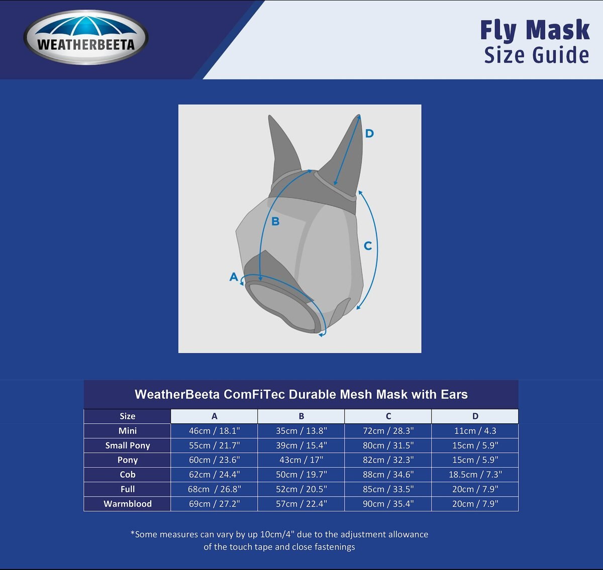 WeatherBeeta Comfitec Durable Mesh Horse Mask With Ears