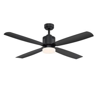 Home Decorators Collection Kitteridge 52 in. LED Indoor Matte Black Ceiling Fan with Light Kit 35442-HBUB