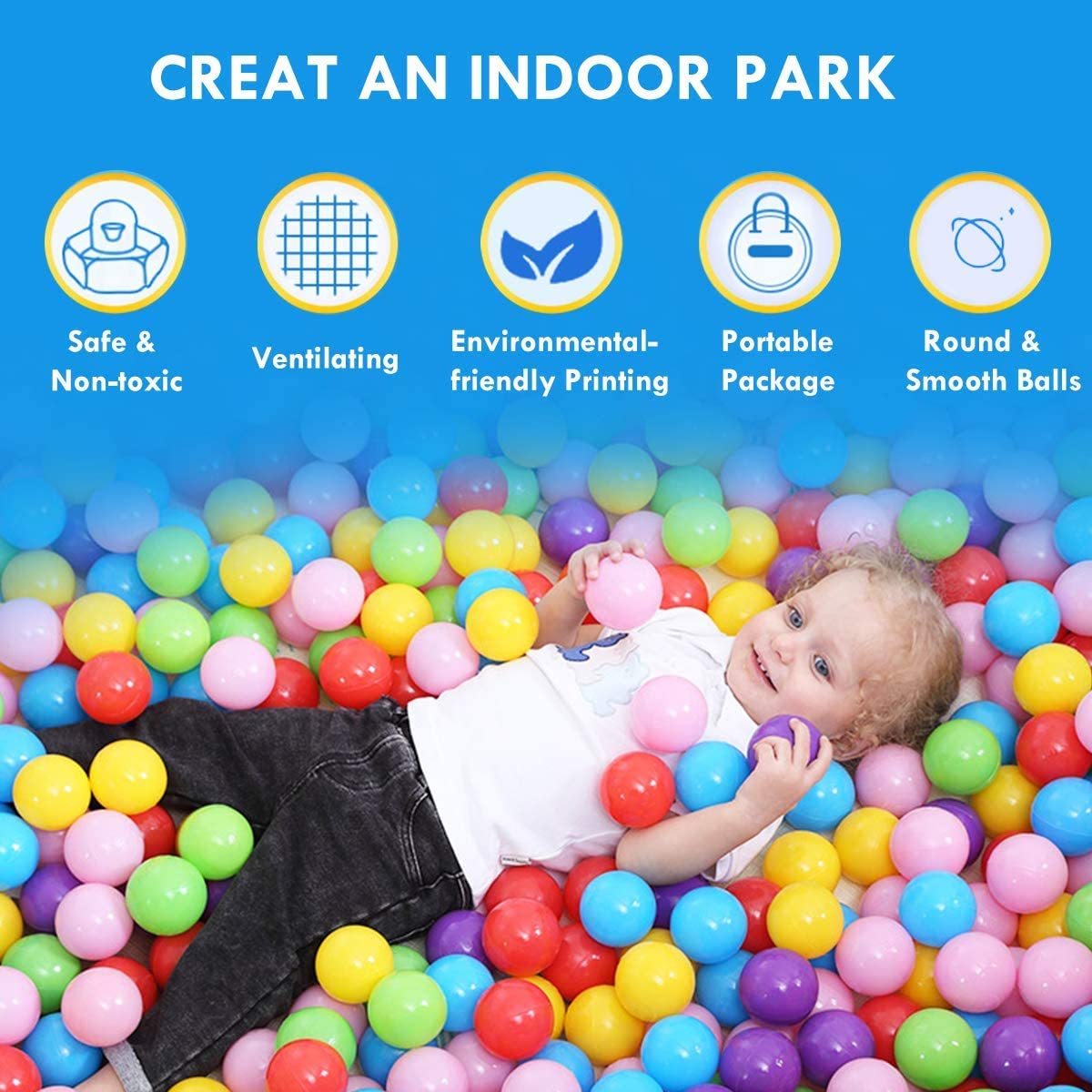 Ball Pit Play Tent for Kids, 100 Balls Included