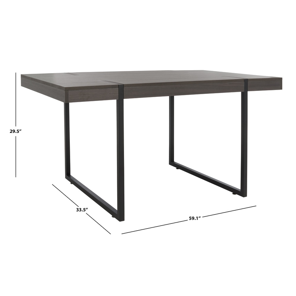 SAFAVIEH Cael Modern Industrial Farmhouse Dining Table   59 in. W x 33 in. D x 30 in. H