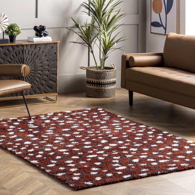 Nuloom Lennon Cozy Shag Leopard Area Rug