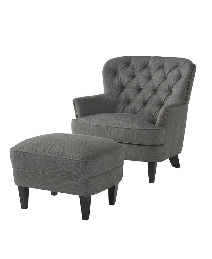 Noble House Tafton Club Chair and Ottoman Set 2 Piece