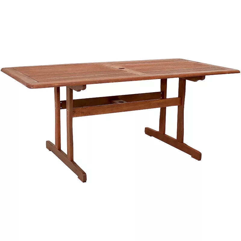 Sunnydaze 6 ft Meranti Wood Rectangular Patio Dining Table