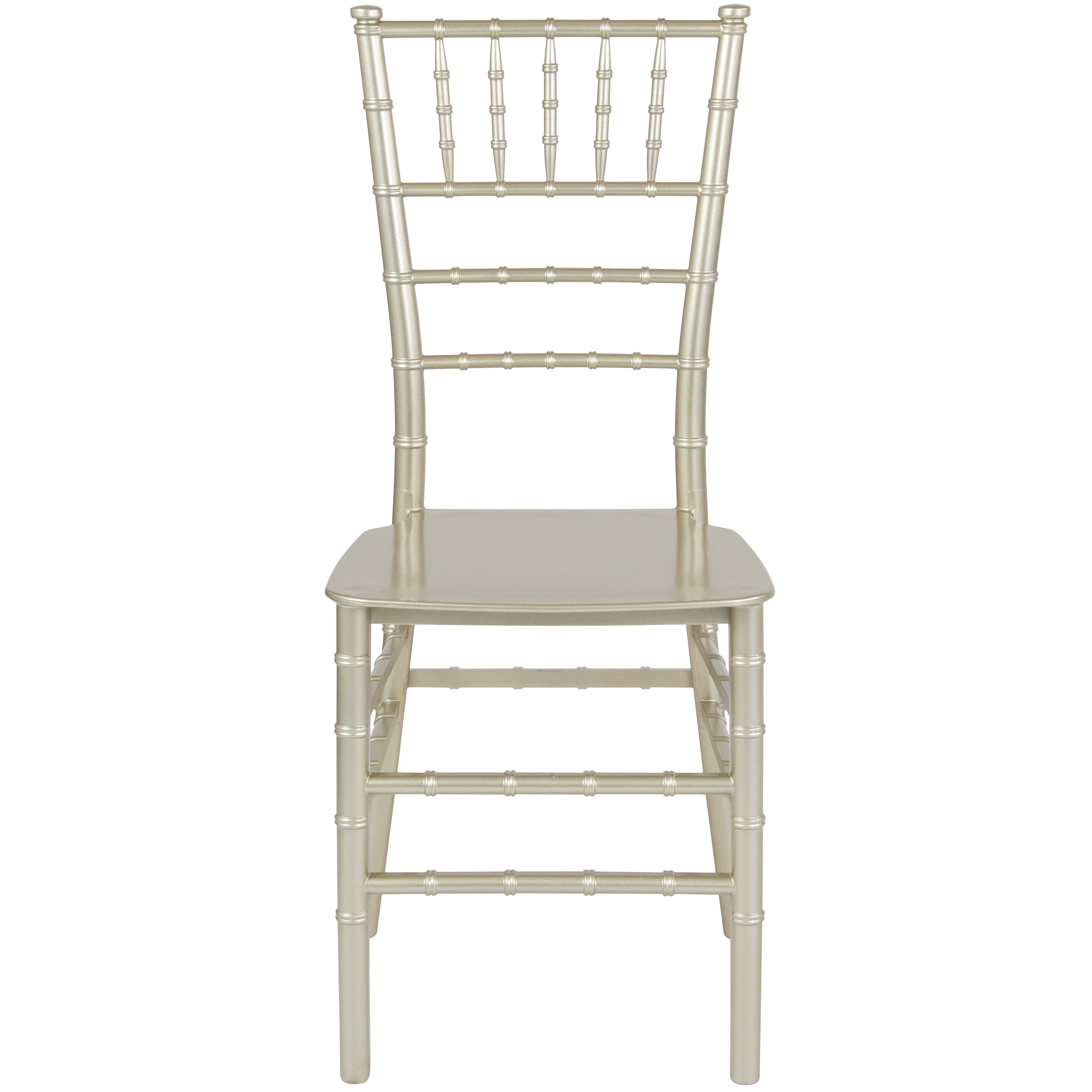 BizChair 2 Pack Champagne Stackable Resin Chiavari Chair