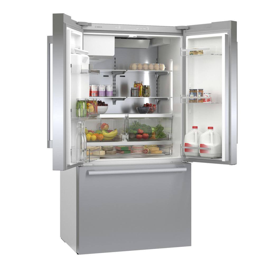 Bosch 500 Series 36 in. 22 cu. ft Smart Counter Depth French Door Refrigerator in Stainless Steel w Fastest Ice Maker  Water B36CD50SNS