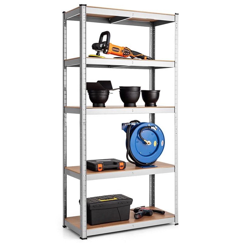 5 Tier Metal Garage Shelving for Storage Heavy Duty Garage Organization Adjustable Tool Utility Rack