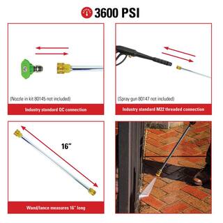 SIMPSON Universal 16 in. Pressure Washer Extension Spray Wand for Cold Water 3600 PSI Pressure Washers 80149