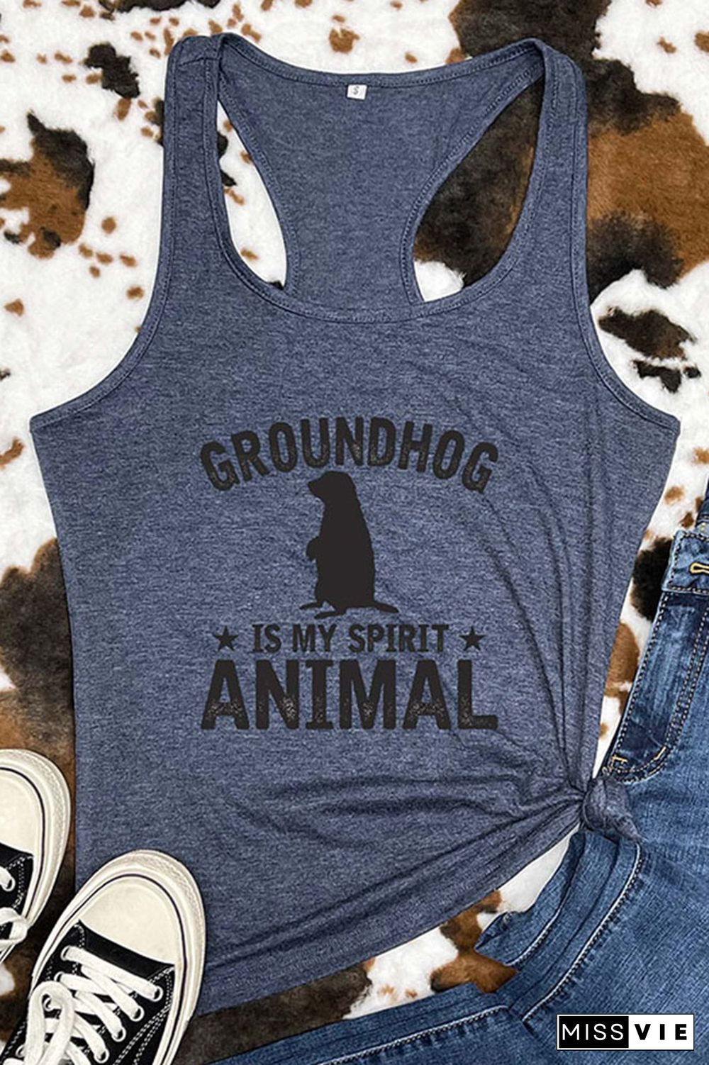 Groundhog Is My Spirit Animal Sleeveless Tank Top Wholesale