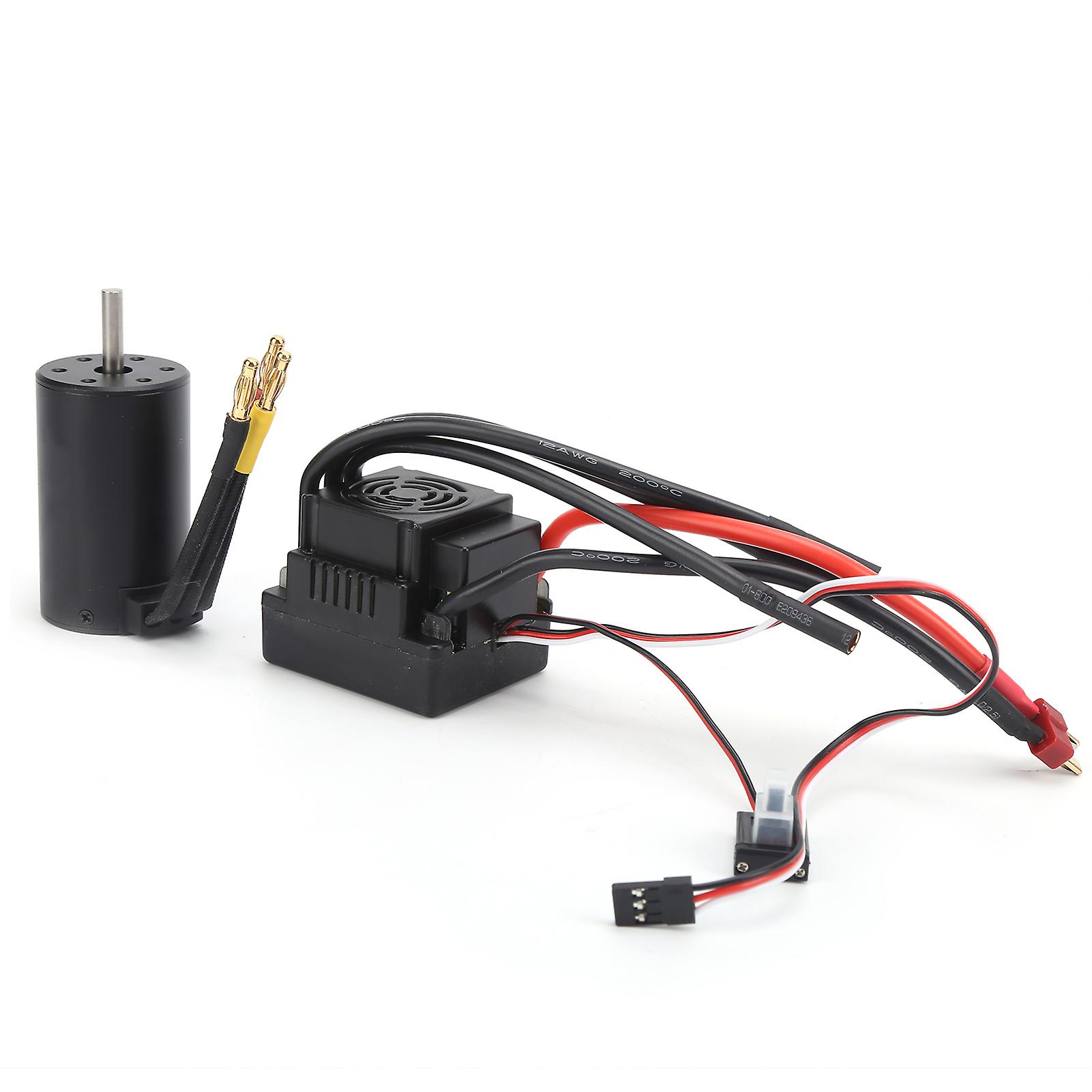 Waterproof Rc 3660 3300kv 4 Poles Brushless Motor With 80a Esc Combo Set For 1/8 Rc Car